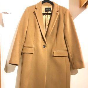 Wool Blend Coat Camel Massimo Dutti US 10, L